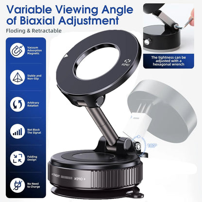 Vacuum magnetic phone holder